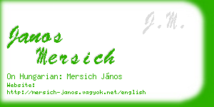 janos mersich business card