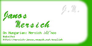 janos mersich business card